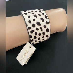 Saachi Cayla leopard calf hair bracelet
